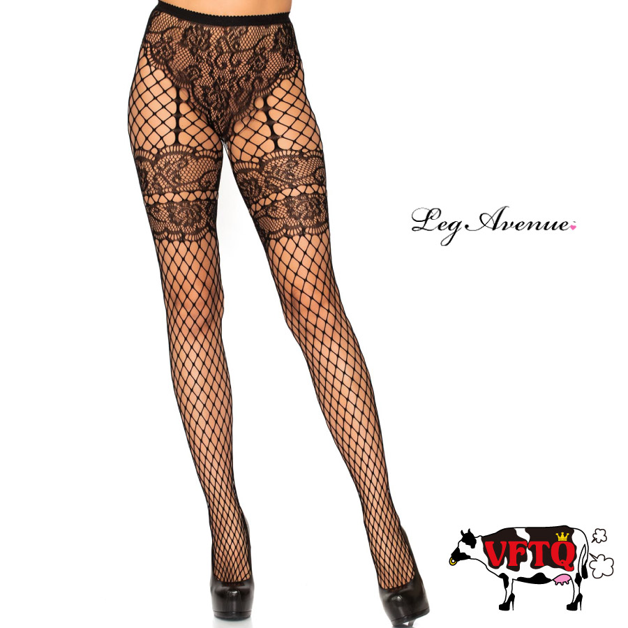 コスプレ 衣装 Leg Avenue レッグアベニュー ストッキング La 9281 編み レース 正規品 網タイツ あみタイツ メッシュ 網目 大きい 粗目 美脚 黒 ブラック ガーター かわいい セクシー ダンス クラブ ステージ ショー ハロウィン イベント パーティー お見舞い