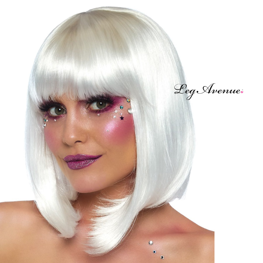 コスプレ 衣装 LEG AVENUE レッグアベニュー WIG ウィッグ かつら LA- A2834 ホワイト 正規品 コスプレ衣装 ボブ ショート おかっぱ 白 髪 かみ 毛 ヘアスタイル 前髪 小物 小道具 雑貨 アクセ 付属品 かわいい セクシー おしゃれ コーデ お手軽 仮装 メイク 化粧 サイバー