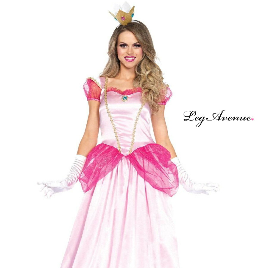 ハロウィン コスプレ 衣装 ピーチ姫 ロングドレス 2点セット キノコ王国 プリンセス コスチューム バービー 衣裳 スーパーマリオブラザース かわいい セクシー ゲーム ダンス ステージ ショー USJ クラブ イベント パーティー LEG AVENUE レッグアベニュー 正規品 85461|VFTQ