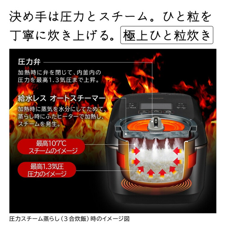 日立 圧力IHジャー炊飯器 5.5合 RZ-W100EM K