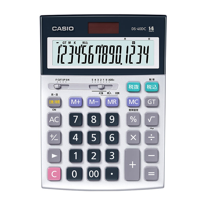 CASIO カシオ デスク型実務電卓 14桁 日数・時間計算タイプ DS-40DC|スーパーDEALSHOP