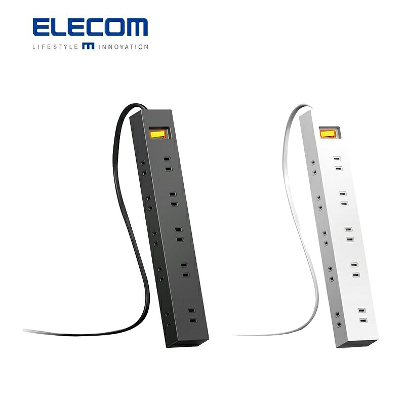 【楽天市場】エレコム ELECOM 電源タップ 延長コード 雷ガード 10個口 差し込み口2面 5m マグネット ほこりシャッター付 スイング ...