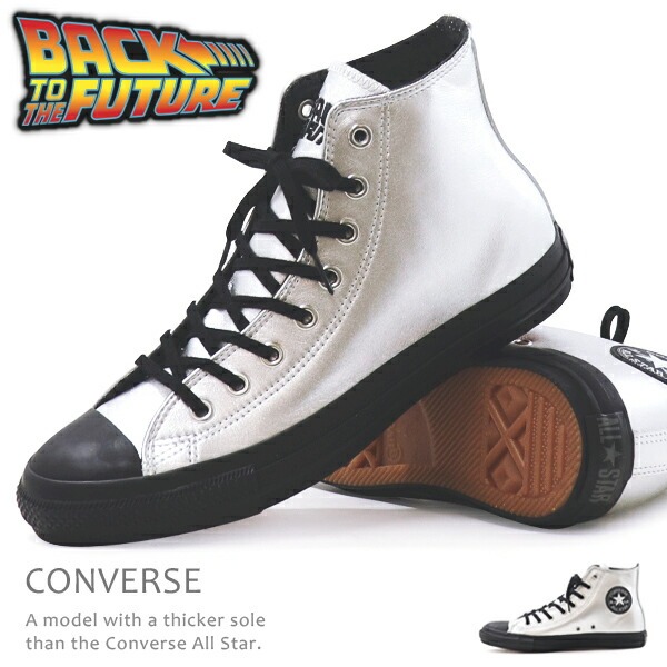 コンバース メンズ スニーカー バック トゥ ザ フューチャー ハイカット オールスター メタリック レザー ロゴ 靴 CONVERSE ALL STAR TM HI / BACK TO THE FUTURE