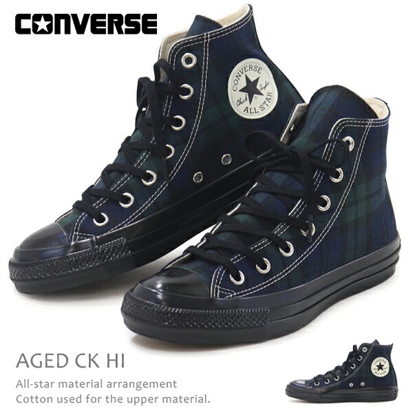 コンバース CONVERSE レディース スニーカー オールスター ハイカット コットン ALLSTAR 靴 エイジド カジュアルシューズ ALL STAR AGED CK HI