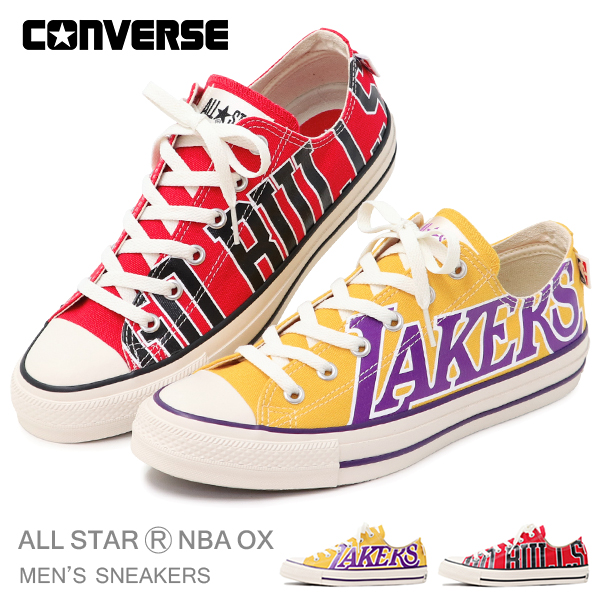 コンバース NBA メンズ スニーカー ローカット オールスター シカゴ・ブルズ ロサンゼルス・レイカーズ コラボ 靴 CONVERSE ALL STAR (R) NBA OX画像