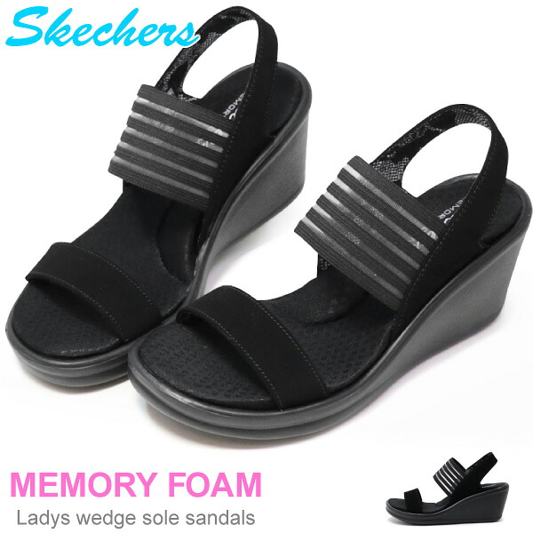 楽天市場 スケッチャーズ サンダル レディース 厚底 ヒール コンフォートサンダル ウェッジソール Skechers Super Foot