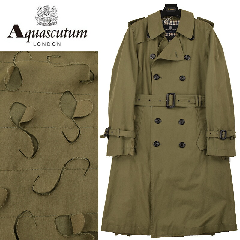 楽天市場】◇Aquascutum アクアスキュータム◇定価 198,000円 英国製 はっ水加工 トレンチコート カーキ(34サイズ) メンズコート  ビジネス カジュアル : スーペリア