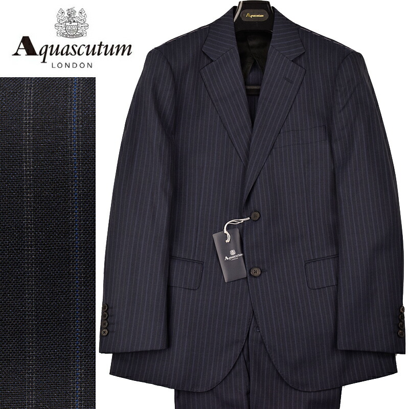 楽天市場】◇Aquascutum アクアスキュータム◇【70％OFF】春夏モデル 定価 143,000円 日本製 【Wight】盛夏素材 シルク混  ストライプ柄ウールスーツ 紺(BB4サイズ) メンズスーツ ビジネススーツ おしゃれ : スーペリア