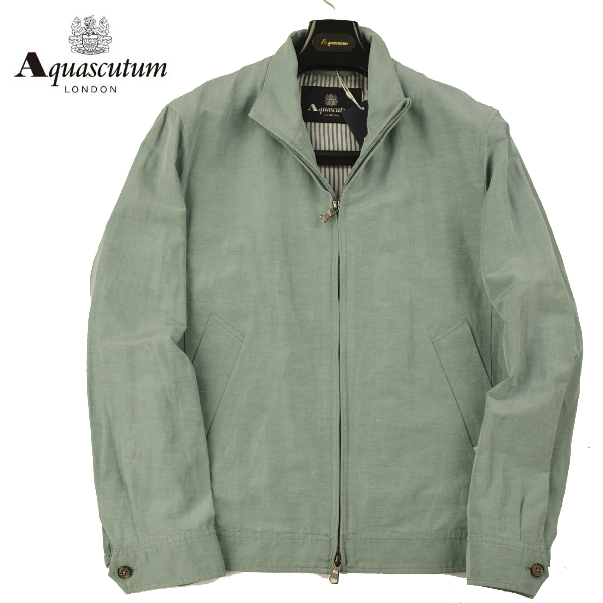 ◆Aquascutum アクアスキュータム◆【70％OFF】春夏ひな型 必要経費 79,200円 ライトハリントンジャケット 緑であること(36・38・40・42大きさ)