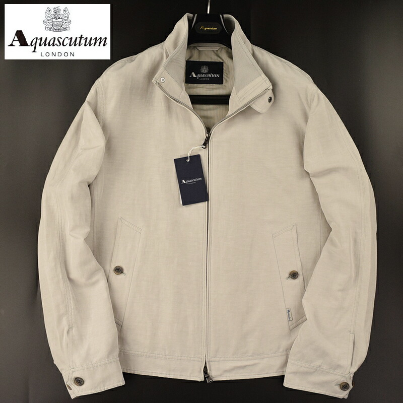 ◆Aquascutum アクアスキュータム◆春夏モデル 定価 82,500円 ショートブルゾン ベージュ(3Lサイス)(大きいサイズ・キングサイズ・ビッグサイズ)