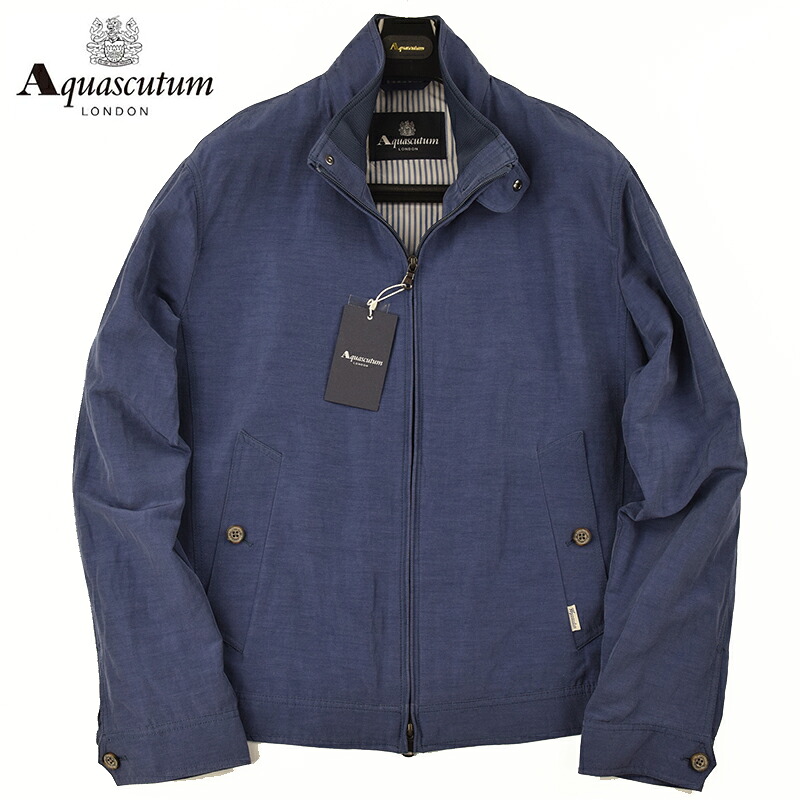 ◆Aquascutum アクアスキュータム◆春夏モデル 定価 82,500円 ショートブルゾン 紺(2Lサイス)(大きいサイズ・キングサイズ・ビッグサイズ) 24,090円