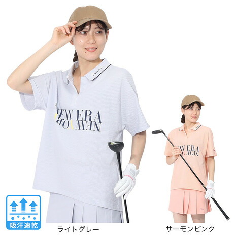 ニューエラ（NEW ERA）（レディース）ゴルフウェア 半袖 ポロシャツ 紺野ゆり Skipper シアサッカー 14311403/14311404