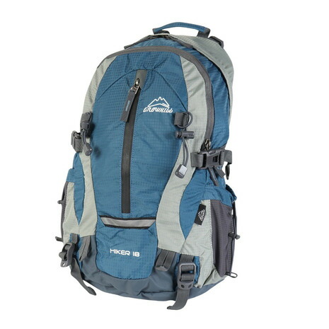 グローヒル（GROWHILL）（メンズ、レディース）バックパック リュック 登山 ハイキング ハイカー 18L GTB-BP3002 BLU ブルー 防水レインカバー内蔵 小型バッグ