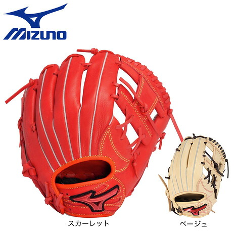 ミズノ（MIZUNO）（キッズ）少年軟式用グラブ オールラウンド用 野球 ジュニア ウィルドライブ レッド IBE 1AJGY32420