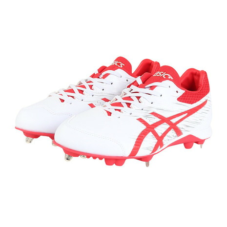 【ポイント10倍！要エントリー★4/7 00:00-4/10 01:59まで】アシックス（ASICS）（メンズ）野球スパイク 金具 一般 NEOREVIVE 4 (ネオリバイブ 4)1123A022.101 ホワイト×レッド(白赤)