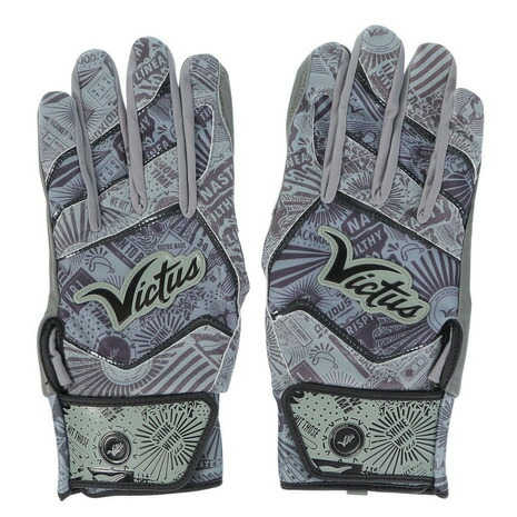 ヴィクタススポーツ（Victus Sports）（メンズ）バッティンググローブ 両手用 野球 THE NOX Batting Gloves VBGNOX GY/BK