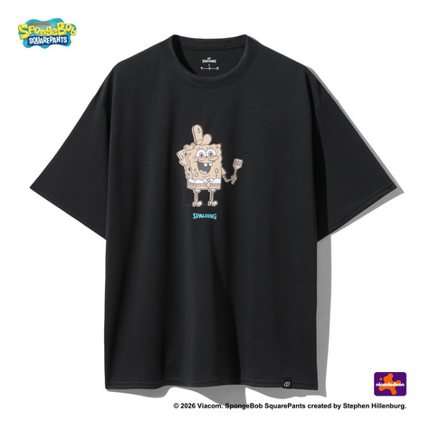 スポルディング（SPALDING）（メンズ、レディース）バスケットボールウェア Tシャツ スポンジ・ボブ クラビーパティ SMT26037SBK