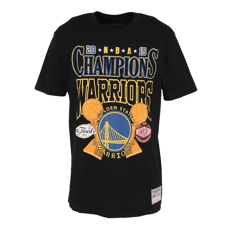 ミッチェルアンドネス（Mitchell&Ness）（メンズ）バスケットボールウェア 半袖Tシャツ WARRIO TP10214-GSWBLCK