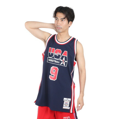 ミッチェルアンドネス（Mitchell&Ness）（メンズ）マイケル・ジョーダン オーセンティック USA ジャージ AJY4GS18414-USANAVYMJO｜SuperSportsXEBIO支店