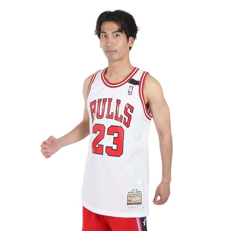 ミッチェルアンドネス（Mitchell&Ness）（メンズ）オーセンティック ジャージ シロ ジョーダン AJY4LG19006-CBUWHT｜SuperSportsXEBIO支店