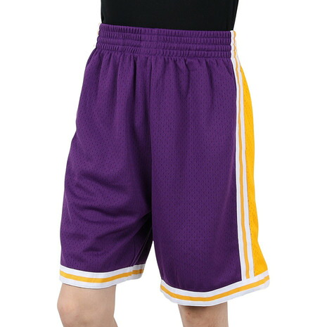 ミッチェルアンドネス（Mitchell&Ness）（メンズ）レイカーズ ロード スイングマン ショーツ SMSHGS18235-LALPUR84