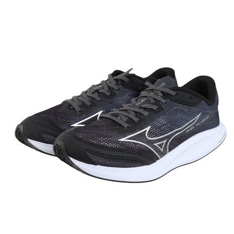 ミズノ（MIZUNO）（メンズ）ランニングシューズ トレーニングシューズ 部活 デュエルフラッシュ2 ワイド ブラック ホワイト U1GD256101