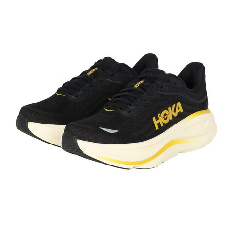 ホカ(HOKA)(メンズ)ランニングシューズ ジョギングシューズ BONDI 9 ワイド ブラック 1162013-CWG|SuperSportsXEBIO支店
