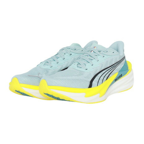 プーマ(PUMA)(レディース)ランニングシューズ ジョギングシューズ ディヴィエイト ニトロ 4 ブルー イエロー 31212409 スポーツ シューズ|SuperSportsXEBIO支店