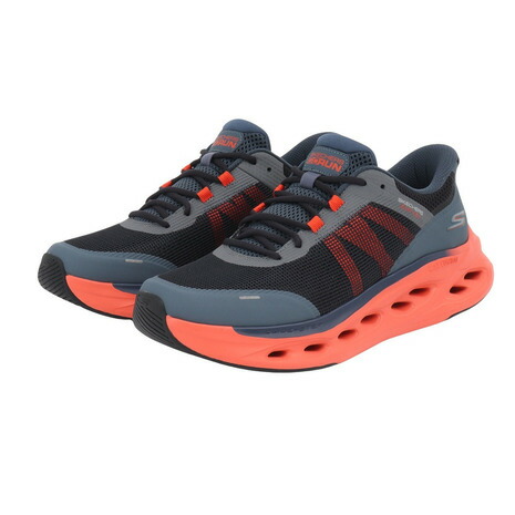 スケッチャーズ（SKECHERS）（メンズ）ウォーキングシューズ マックスクッショニング グライドステップ ネイビー オレンジ 220422-NVOR