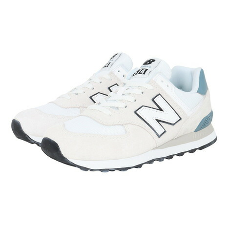 【ポイント10倍！要エントリー★4/7 00:00-4/10 01:59まで】ニューバランス（new balance）（メンズ、レディース）スニーカー スポーツシューズ 574 ホワイト ブルー U57452Z D スポーツ カジュアル シューズ