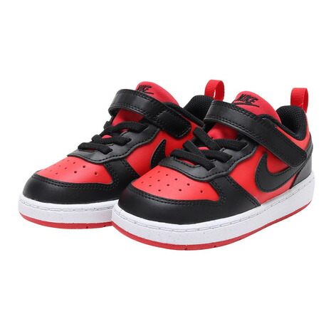 【10％OFFクーポン対象！4/30まで】ナイキ（NIKE）（キッズ）ジュニア スニーカー コート ボロー ロー リクラフト TD レッド ブラック DV5458-600 カジュアル スポーツ シューズ ベルクロ 靴