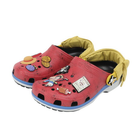クロックス（crocs）（キッズ）ジュニア サンダル ONE PIECE ルフィ クラシック クロッグ レッド イエロー 212127-90H カジュアル シューズ