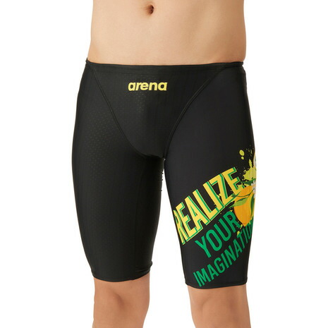 アリーナ（ARENA）（メンズ）競泳水着 メンズ 水泳 レーシングスパッツ ハーフレッグ WA承認 AS4FRC55M BKYL｜SuperSportsXEBIO支店