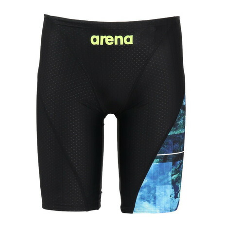 アリーナ（ARENA）（メンズ）競泳水着 メンズ 水泳 レーシングスパッツ ハーフレッグ WA承認モデル 黒×青 M-LLサイズ AS5FRC57M BKBL スイムウェア レース用