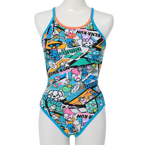 アリーナ（ARENA）（レディース）競泳水着 水泳 ECOタフ トレーニングワンピース 青 SS-Lサイズ AS5SWM14L BLWH スイムウェア オールインワン
