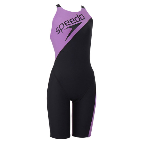 スピード（SPEEDO）（レディース）フィットネス水着 レディース 水泳 パネル ターンズニースキン 紫 S-LLサイズ STW12503 ML スパッツタイプ 練習用
