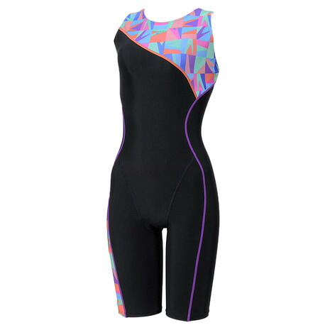 スピード（SPEEDO）（レディース）フィットネス水着 レディース 水泳 パズルルースンニースキン 紫 パープル M-LLサイズ SFW12611 MT