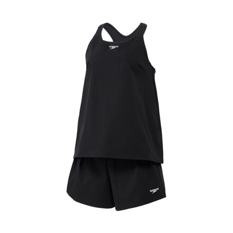 スピード（SPEEDO）（レディース）フィットネス水着 レディース 水泳 エアパII 上下セット 黒 S-LLサイズ SFW22562 K セパレート水着 2分丈