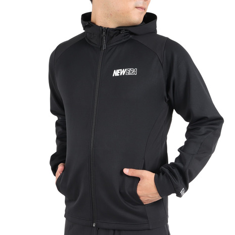 ニューエラ（NEW ERA）（メンズ）ジャージ 上 吸汗速乾 ブラック パフォーマンスアパレル ウォームアップジャケット 2 ワードマーク 13870613