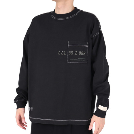 ニューバランス（new balance）（メンズ）1000 ミルナンバリングプリントロングスリーブ Tシャツオーバーサイズフィット AMT35104BK｜SuperSportsXEBIO支店