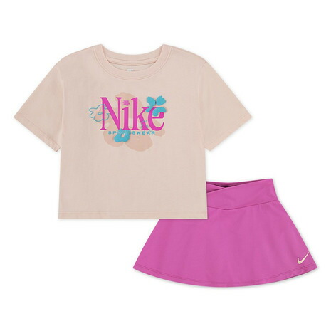 【ポイント10倍！要エントリー★7/5限定】ナイキ（NIKE）（キッズ）ガールズ WILD SCOOTER 半袖Tシャツ スカート 上下セット 36M926-AFN画像