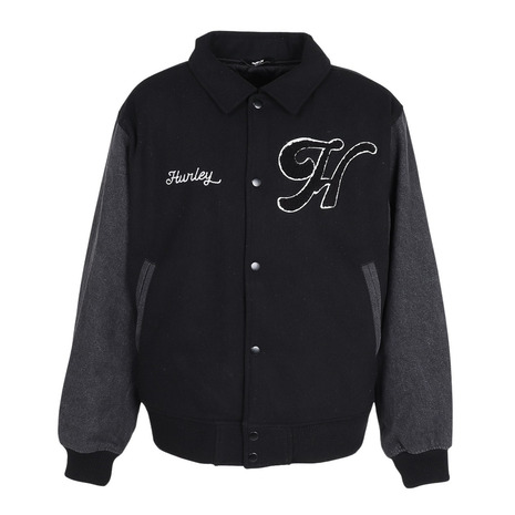 ハーレー（HURLEY）（メンズ）デニム ヴァーシティー ジャケット MCJK242016-BLK｜SuperSportsXEBIO支店