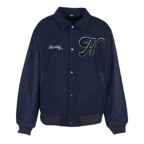 ハーレー（HURLEY）（メンズ）デニム ヴァーシティー ジャケット MCJK242016-NVY｜SuperSportsXEBIO支店