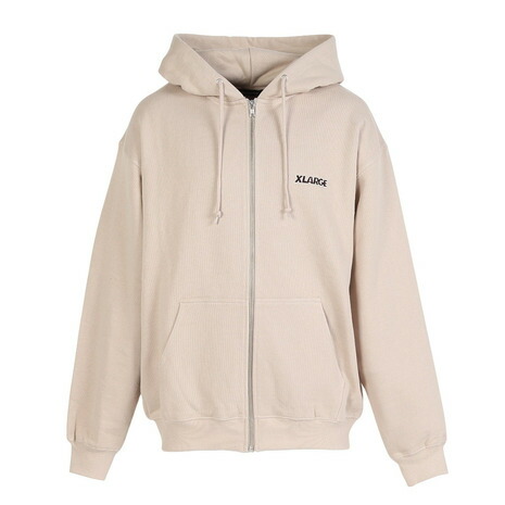 エクストララージ（XLARGE）（メンズ）OG ボックス ジップアップ フーデッド スウェットシャツ 101261012001-BEIGE