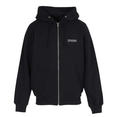エクストララージ（XLARGE）（メンズ）OG ボックス ジップアップ フーデッド スウェットシャツ 101261012001-BLACK