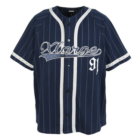 エクストララージ（XLARGE）（メンズ）STUDDED ベースボール ジャージ 101252013005-NAVY