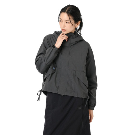 【ポイント10倍！要エントリー★4/7 00:00-4/10 01:59まで】ニューバランス（new balance）（レディース）ODフーデットタスランジャケット AWJ55652BLK