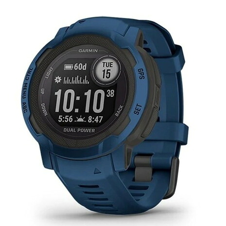 ガーミン（GARMIN）（メンズ、レディース）スマートウォッチ 時計 インスティンクト2 Instinct 2 DUAL POWER ブルー 010-02627-46｜SuperSportsXEBIO支店