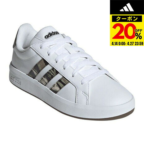 【20％OFFクーポン対象！4/27まで】アディダス（adidas）（キッズ）ジュニアスニーカー ボーイズ スポーツシューズ グランドコート 3.0 ホワイト グリーン ONN08-KI5695 カジュアル シューズ