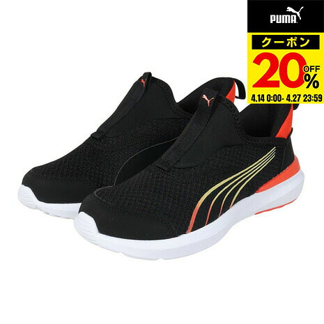 【20％OFFクーポン対象！4/27まで】プーマ（PUMA）（キッズ）ジュニア シューズ クルーズプロフォームイーズイン ブラック レッド 31025001 スニーカー スポーツ スリップオン 登校 通学 運動